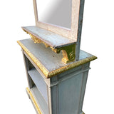 Charming french 19th century bookcase with double sided mirrored top.