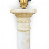 Pair of early twentieth century carved alabaster lamps .