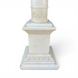 Pair of early twentieth century carved alabaster lamps .