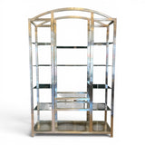 Decorative Italian 1970's chrome display  unit with two tone metalwork ,