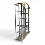 Decorative Italian 1970's chrome display  unit with two tone metalwork ,