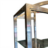 Decorative Italian 1970's chrome display  unit with two tone metalwork ,