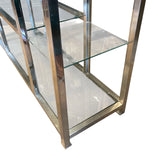 Decorative Italian 1970's chrome display  unit with two tone metalwork ,