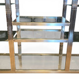 Decorative Italian 1970's chrome display  unit with two tone metalwork ,