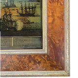 A reverse glass print of the 'Prospects of the city of London' ,
