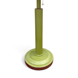 Super quality pair of vintage green leather lamps with custom shades .