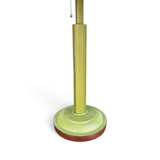 Super quality pair of vintage green leather lamps with custom shades .