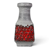 Unusual 1960's grey and red West German ceramic vase