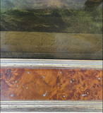 Large reverse glass maritime picture of the british fleet.