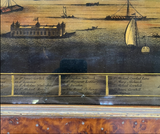 A reverse glass print of the 'Prospects of the city of London' ,