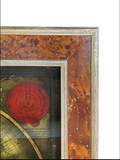 REVERSE GLASS PAINTING OF THE NEW & CORRECT MAP OF THE WORLD