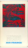1970's Air France travel poster promoting Mexico and designed by Raymond Pages