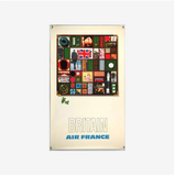 1970's Air France travel poster to Britain. designed by Raymond Pages.