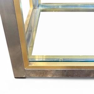 Decorative 1970's chrome and gold display unit.