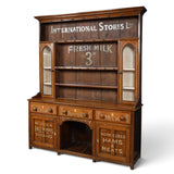 Extremely decorative 19th century  oak dresser with sign writing.