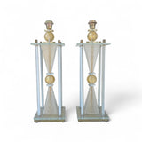 Large pair of Murano glass lamps