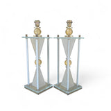 Large pair of Murano glass lamps