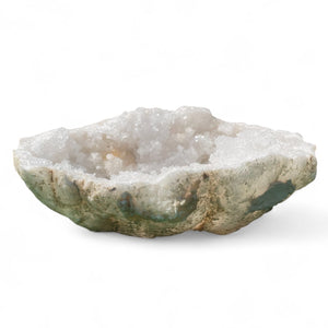 Striking premium quality white quartz geode.