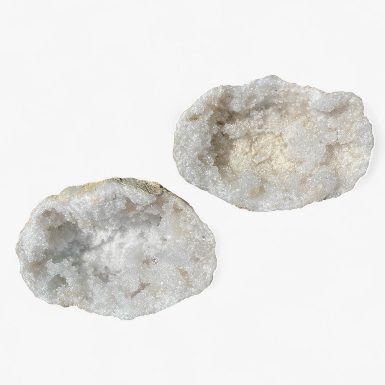 Striking premium quality white quartz geode.