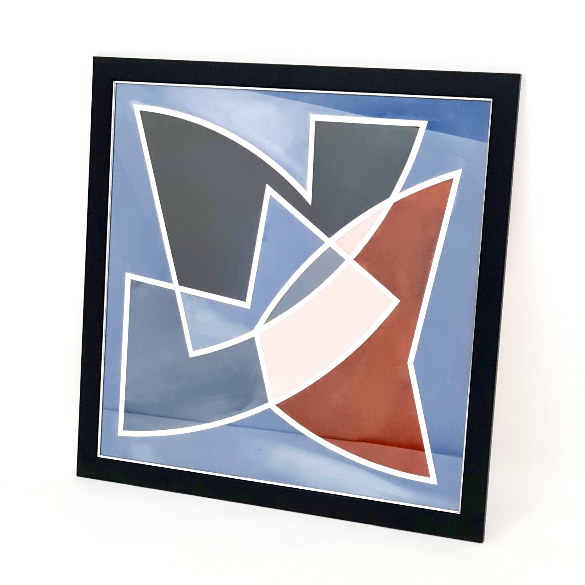 Very decorative set of four geometric paper artworks.