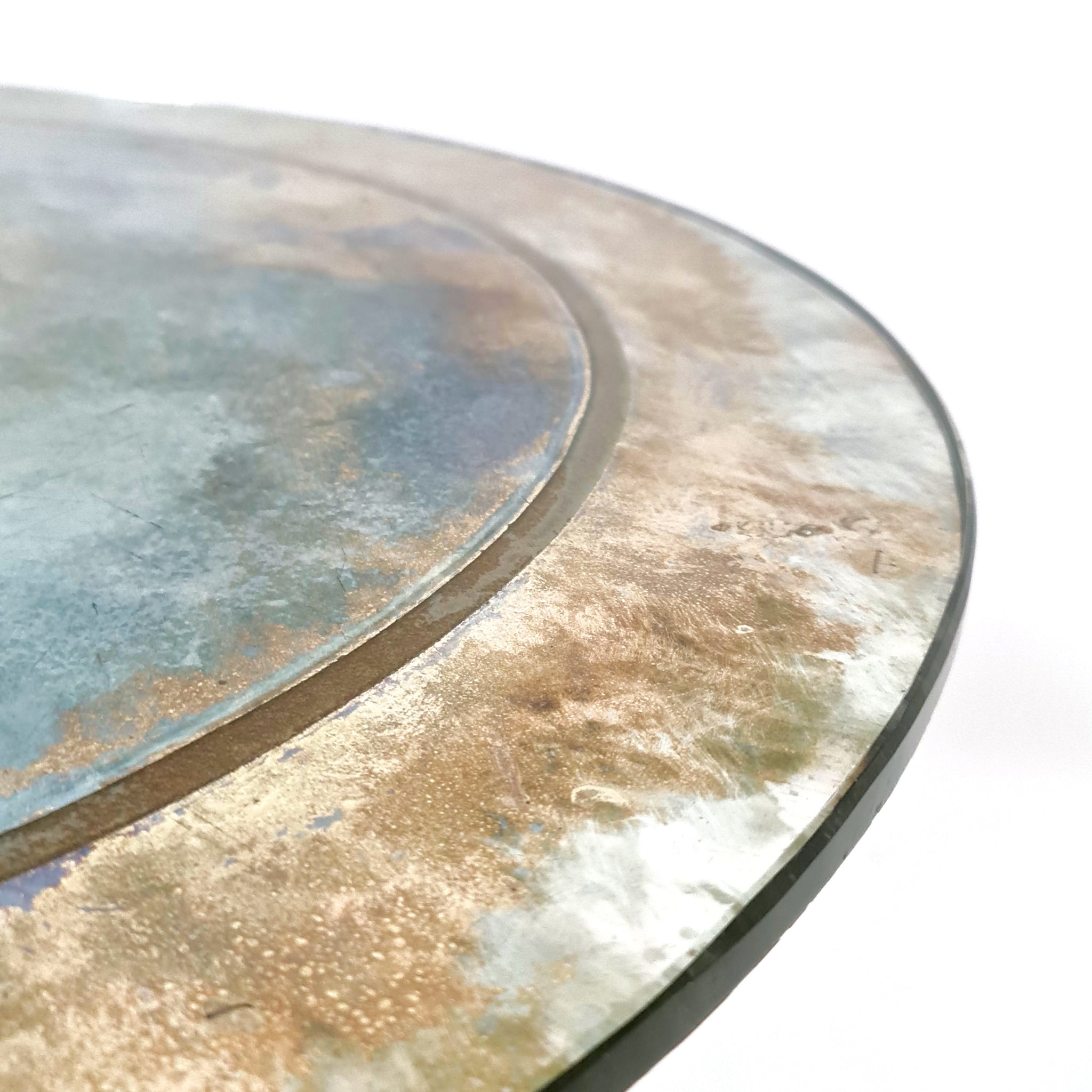 1950's Italian side table with Verre Eglomise top .