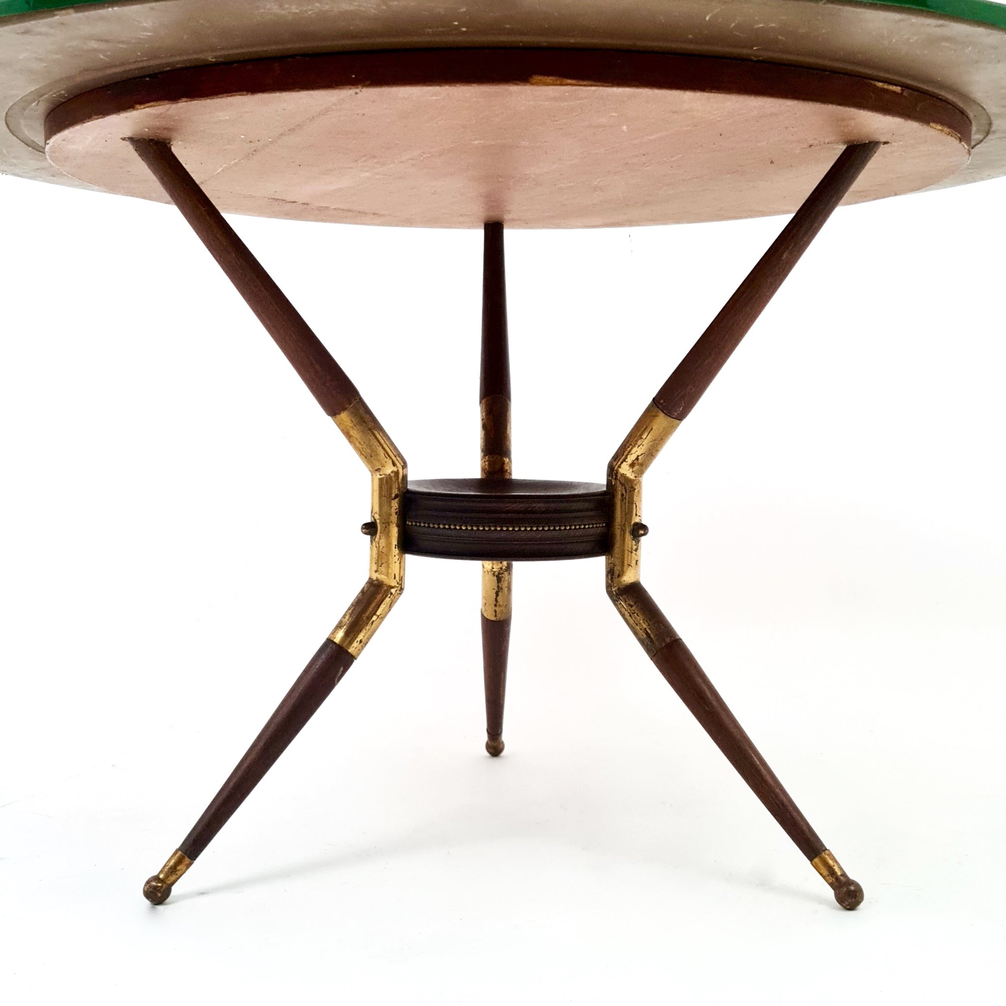 1950's Italian side table with Verre Eglomise top .