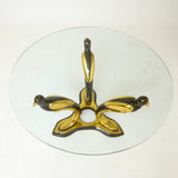Patinated bronze 'bird'  coffee table in the style of Willy Daro.