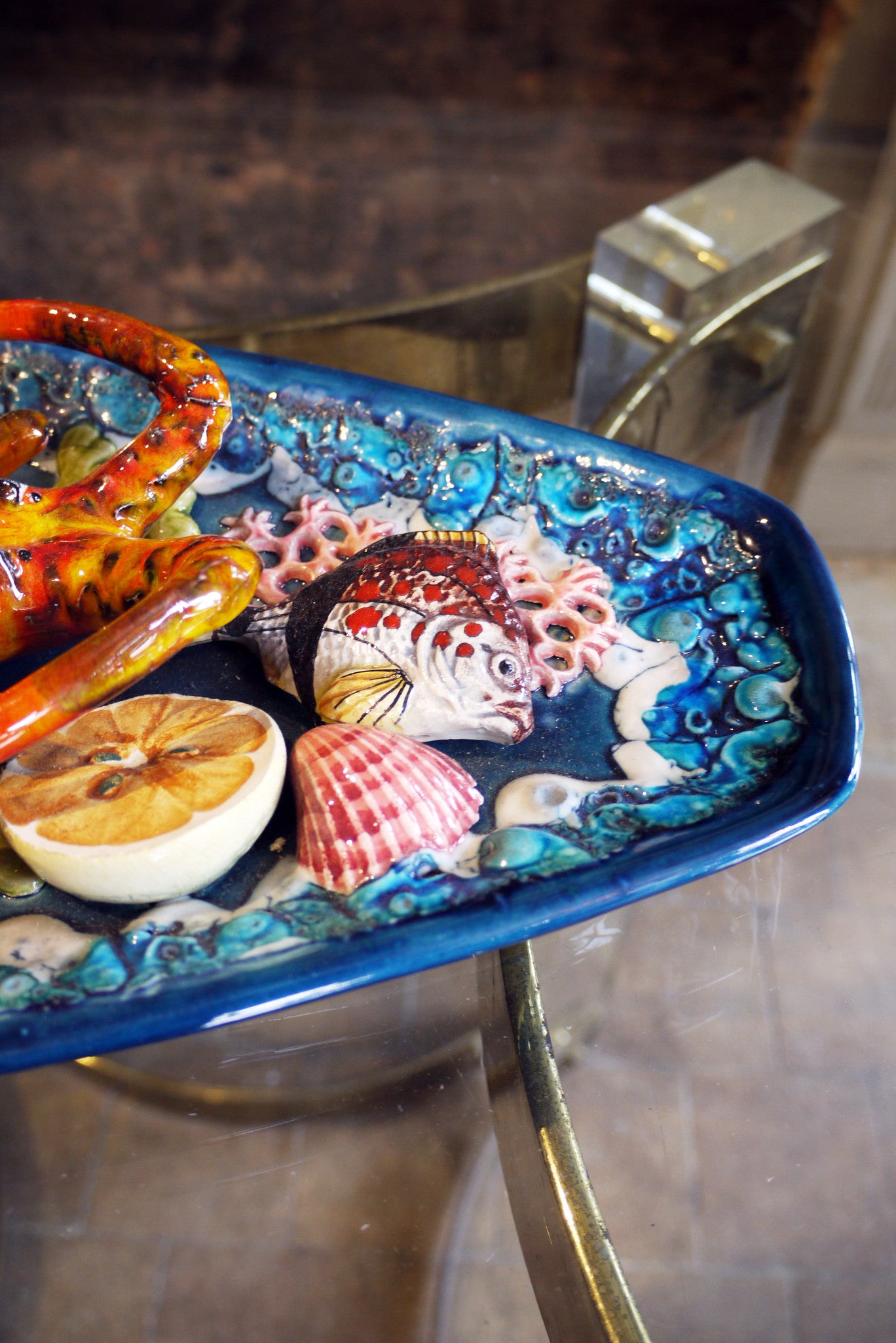 X Ceramic Lobster Plate