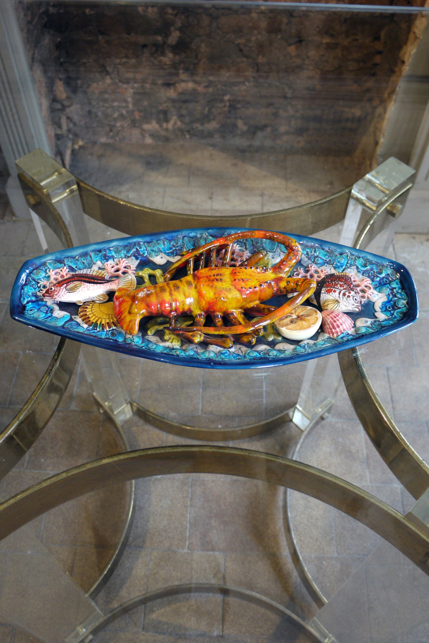 X Ceramic Lobster Plate