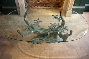 X Sculptural Bronze Tree Form Coffee Table in the style of Willy Daro