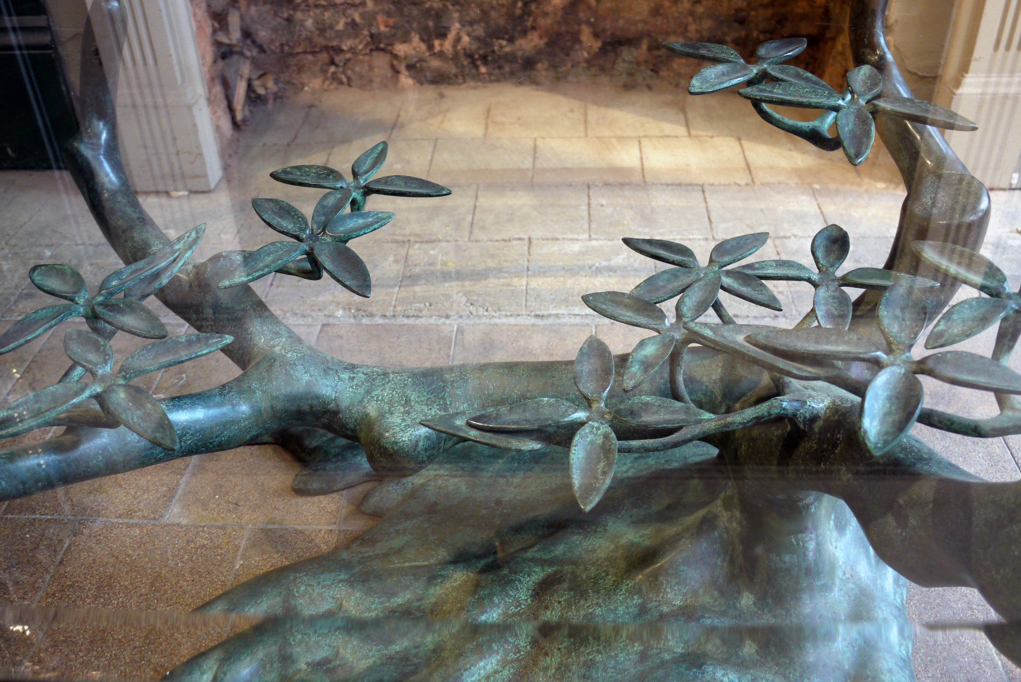 X Sculptural Bronze Tree Form Coffee Table in the style of Willy Daro