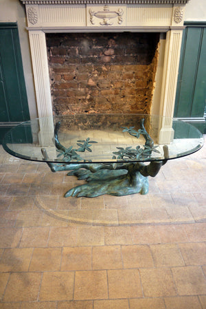 X Sculptural Bronze Tree Form Coffee Table in the style of Willy Daro