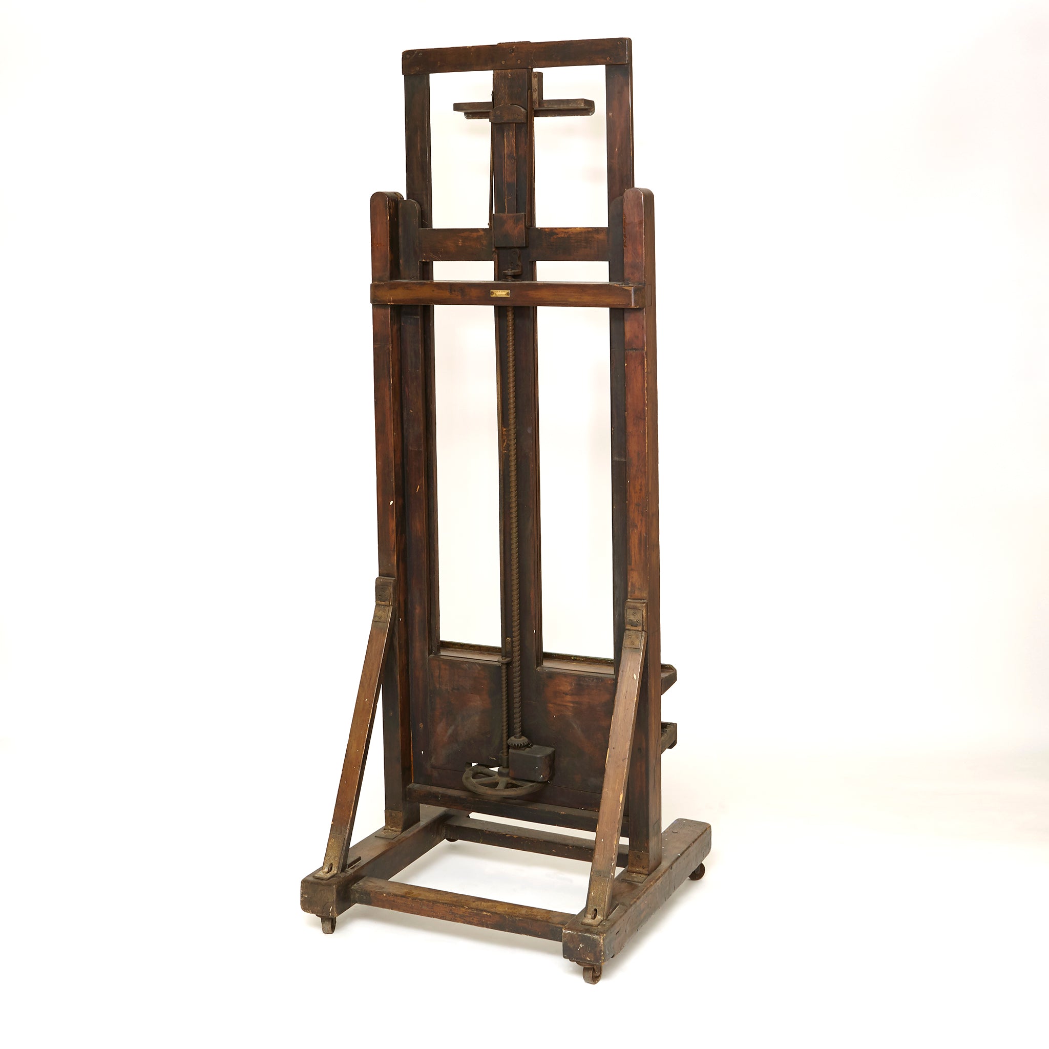 Large early twentieth century studio easel by Reeves and sons .