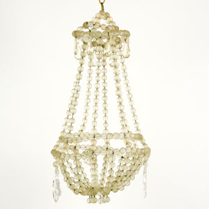 Very decorative vintage French beaded glass chandelier .