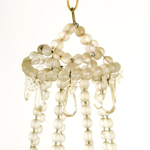 Very decorative vintage French beaded glass chandelier .