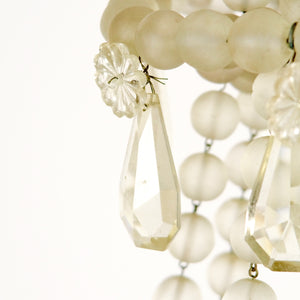 Very decorative vintage French beaded glass chandelier .