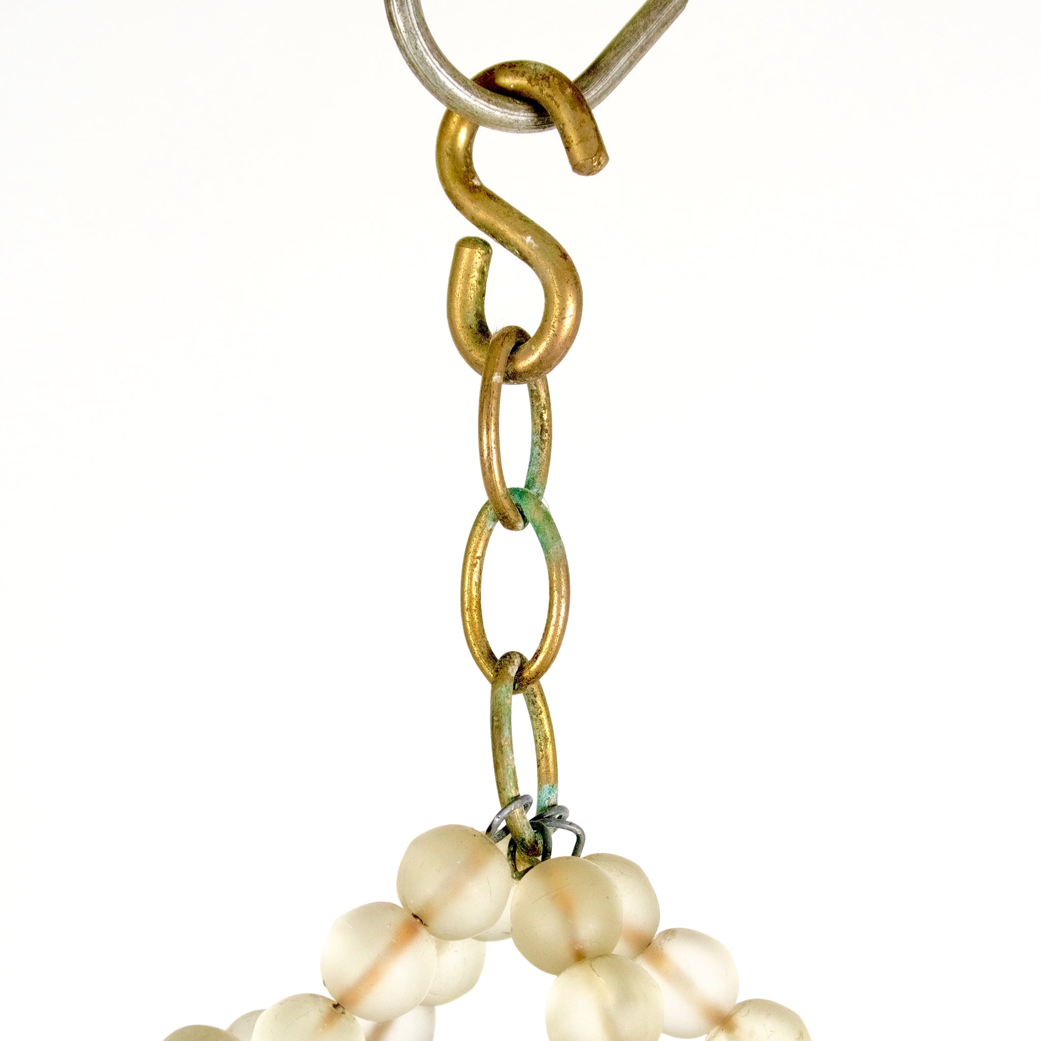 Very decorative vintage French beaded glass chandelier .