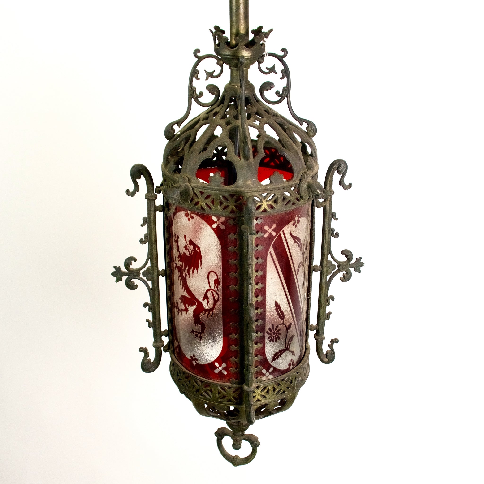 Stunning English Gothic hall lantern circa 1880.