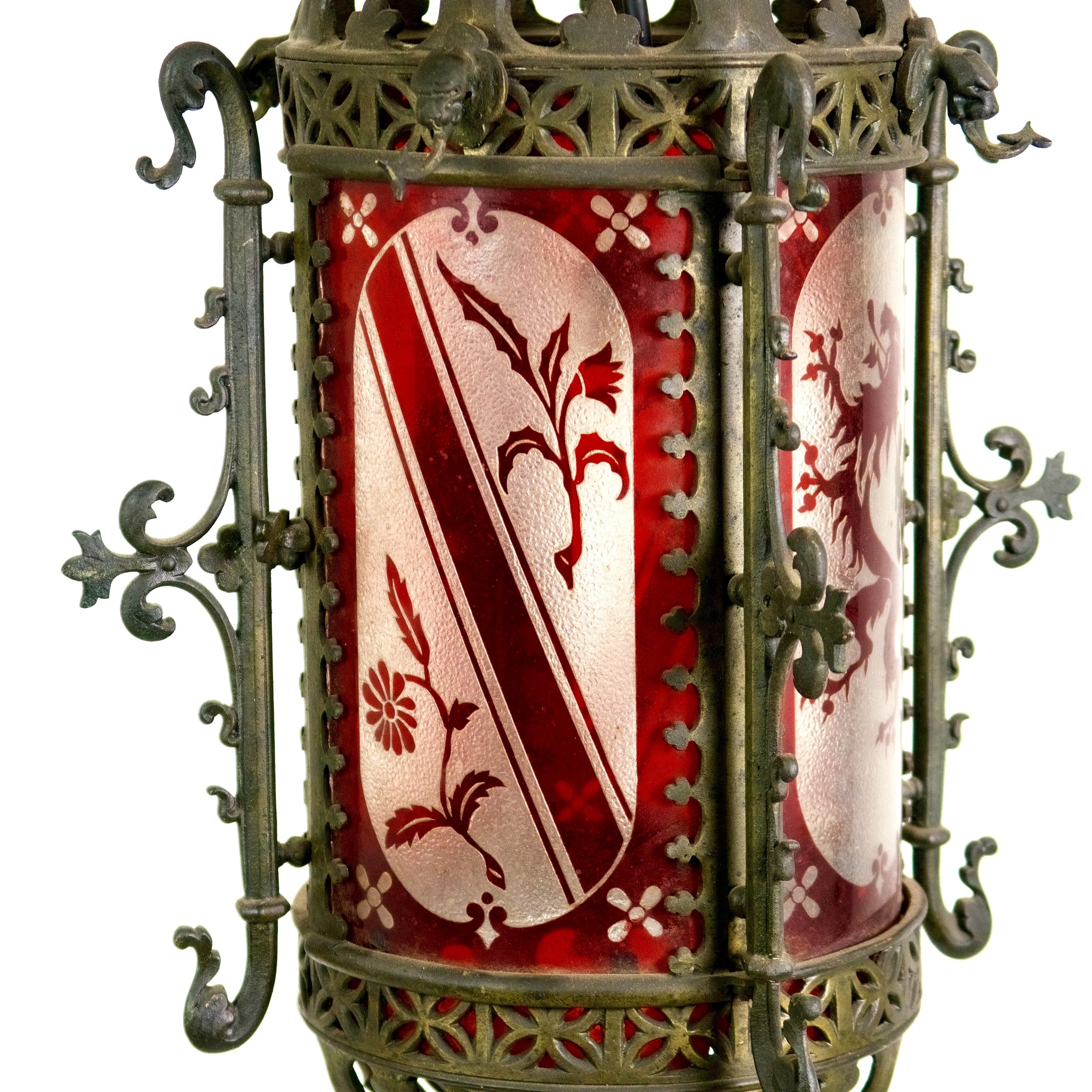 Stunning English Gothic hall lantern circa 1880.