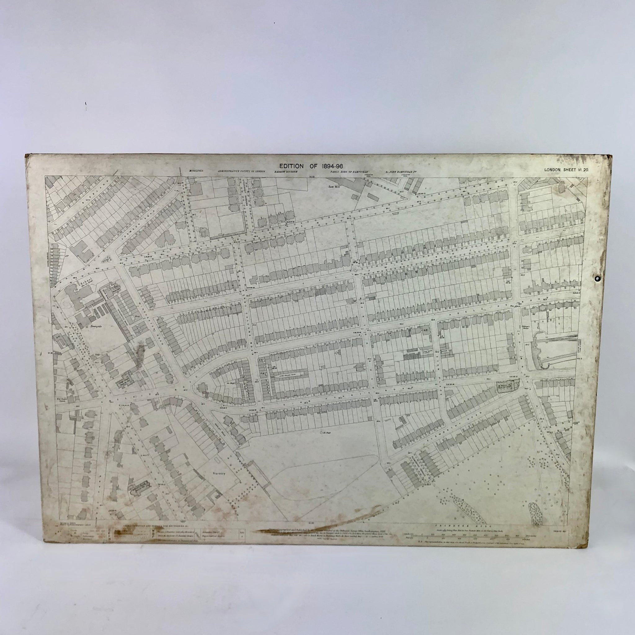 Original Land registry map of Hampstead circa 1900.