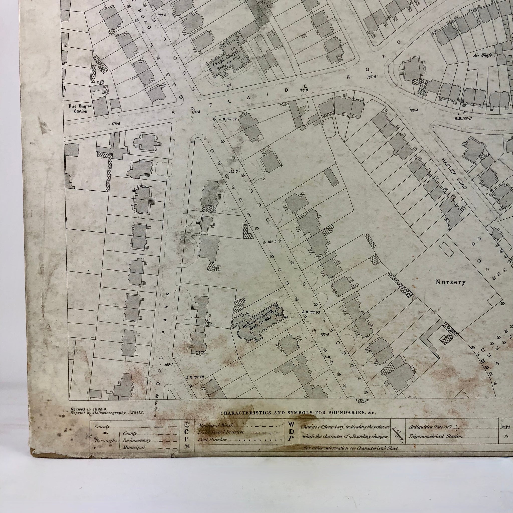 Original Land registry map of Hampstead circa 1900.