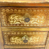Pair of very decorative gilt Italian Florentine bedside cabinets .