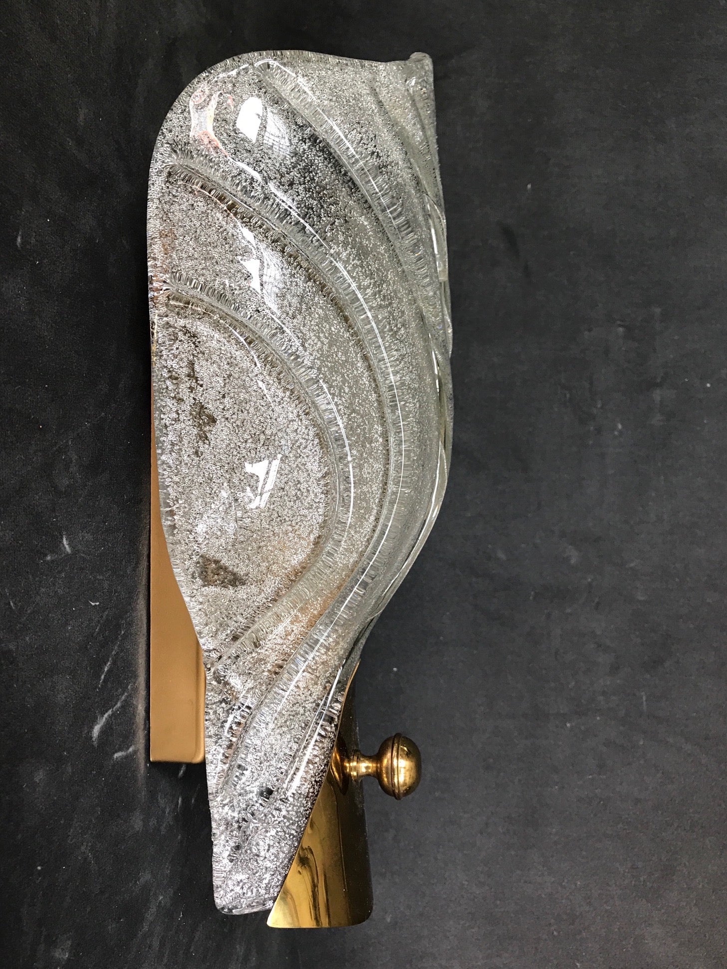 Pair of 1970's Murano Glass Wall Lights in Art Deco Style .