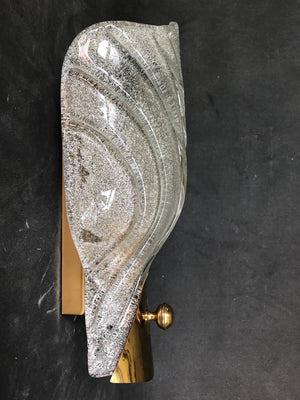 Pair of 1970's Murano Glass Wall Lights in Art Deco Style .