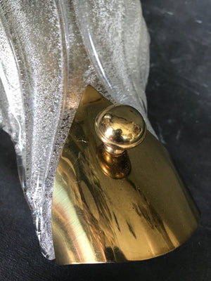 Pair of 1970's Murano Glass Wall Lights in Art Deco Style .