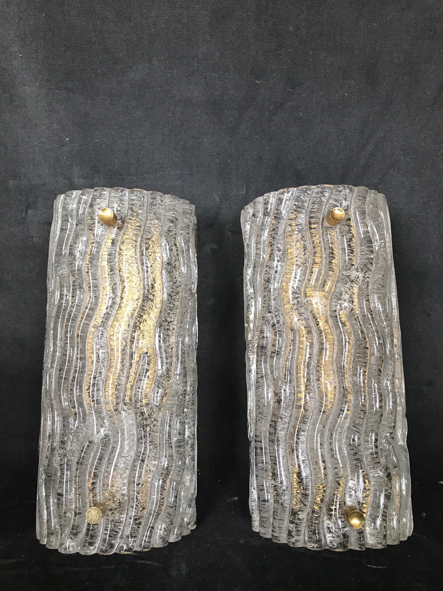 Pair of Murano  Glass Wall Lights circa 1970 .