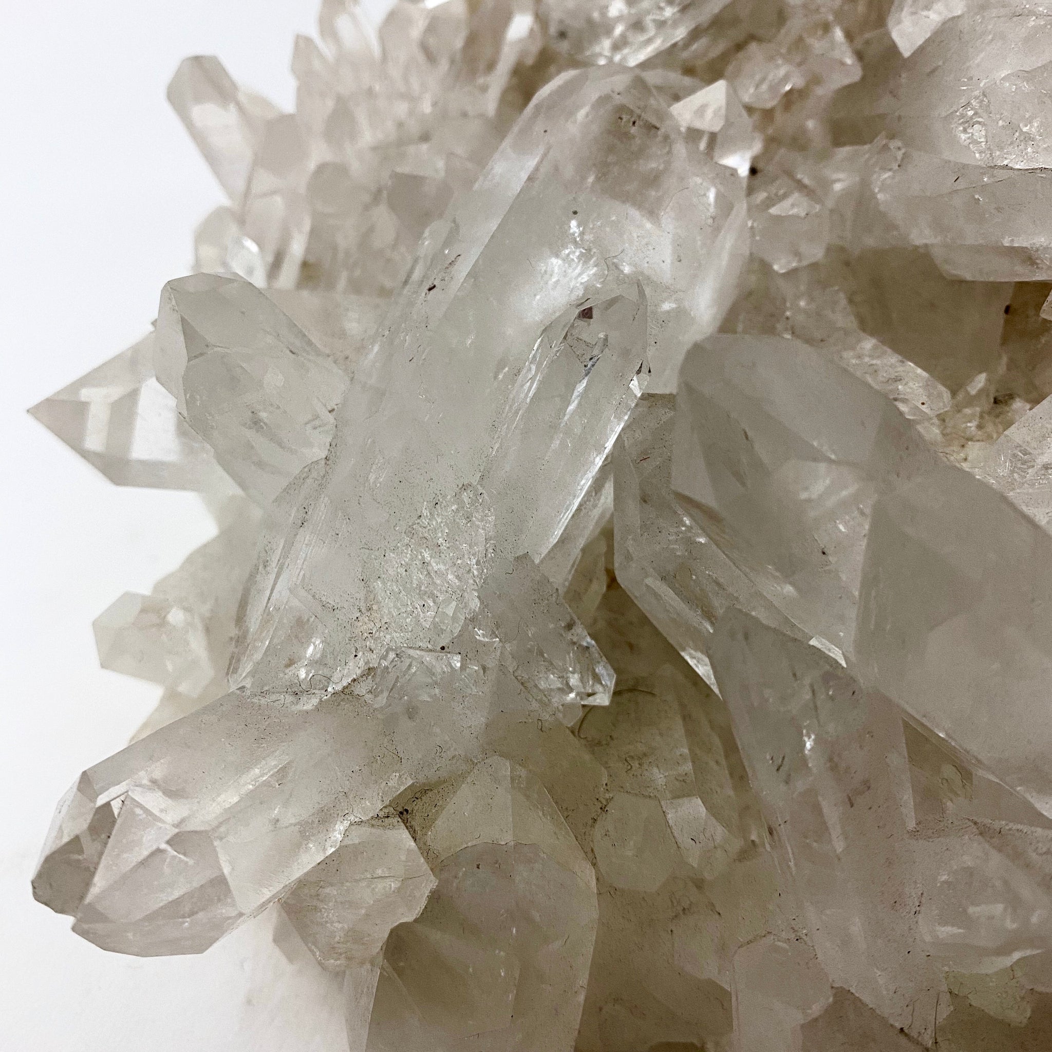 Stunning Brazilian quartz specimen with a multitude of individual points .