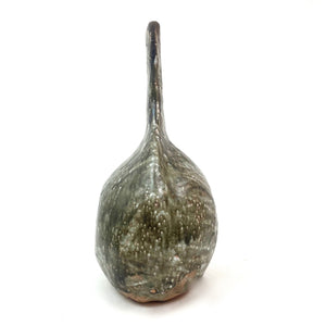 Very large german ceramic studio vase with dappled glaze