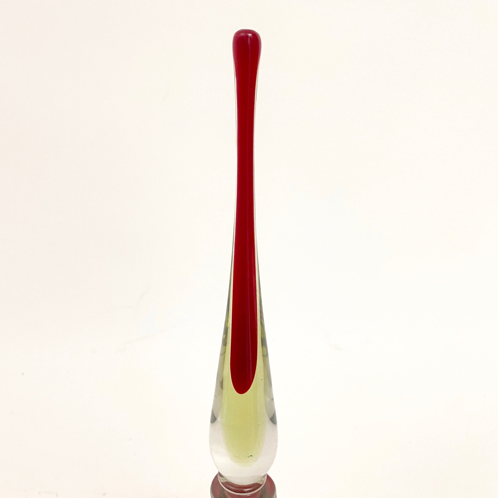 Elegant Murano glass decanter in the manner of Flavio poli.