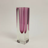 Medium Murano Seguso  vase with unusual pink cased body.
